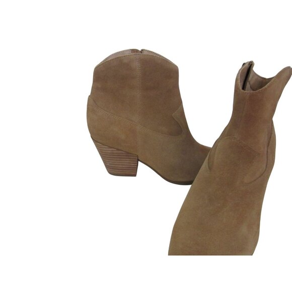 Lucky Brand Ellmay Western Style Brown Suede Ankle Boots Size 9M - Picture 3 of 7